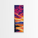 Rolling Hills, Sunset Sky, Colorful Clouds, Scenic View, Peaceful Art, Warm Colors, Cozy Home, Living Room, Canvas Print