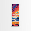 Lakeside Sunset, Bold Landscape Art, Vibrant Nature Print, Tranquil Cabin Wall Decor, Serene Home Aesthetic, Canvas Print
