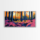 Forest Ferns, Sunlight Through Trees, Canvas Print, Woodland Wall Art, Nature Home Decor, Living Room Art, Fall Aesthetic Decor