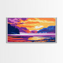 Mountain Lake, Canvas Print, Scenic Landscape Art, Serene Wilderness Wall Decor, Travel Painting, Nature Home Decor, Living Room Art