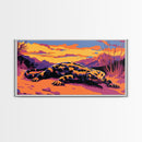 Desert Lizard, Southwestern Wildlife Art, Framed Canvas Print, Nature Wall Decor, Reptile Artwork, Arizona Aesthetic, Boho Wall Art
