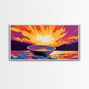 Sunrise Bowl, Abstract Landscape, Mystical Sky, Vibrant Sunset, Surreal Artwork, Canvas Print, Boho Wall Art, Kitchen Decor, Gift