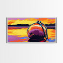 Floating Buoy, Coastal Sunset, Nautical Wall Art, Ocean Inspired Decor, Framed Canvas Print, Beach House Artwork, Seaside Theme