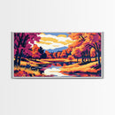 Autumn Forest, Fall Landscape, Nature Wall Art, Framed Canvas Print, Cozy Home Decor, Living Room Artwork, Rustic Lodge Wall Art
