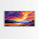 Sunset Reflections, Vibrant Sky, Landscape Art, Canvas Print, Modern Nature Decor, Office Wall Art, Bold Sunset Painting, Boho Art