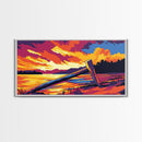 Wooden Fence, River Sunset, Tranquil Scene, Canvas Print, Rustic Cabin Wall Art, Serene Landscape, Country Home Decor, Boho Nature Art