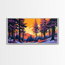 Forest Path, Golden Hour, Pine Trees, Canvas Print, Mountain Retreat Wall Art, Nature Lover Gift, Autumn Vibes, Outdoor Serenity