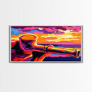 Wooden Pipe, Sunset Art, Colorful Painting, Canvas Print, Western Decor, Smokers Lounge, Rustic Wall Art, Unique Gift, Living Room