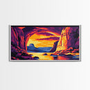 Canyon View, River Sunset, Majestic Landscape, Southwest Decor, Warm Tones, Nature Escape, Living Room or Office, Framed Canvas Print