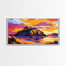 Island Sunset, Peaceful Water, Vibrant Landscape, Serene Scene, Nature Artwork, Home Office, Living Room, Canvas Print