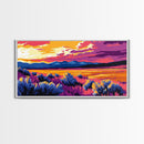 Desert Sunset, Wild Sage, Scenic Art, Framed Canvas Print, Southwest Decor, Rustic Wall Art, Vibrant Landscape, Nature Lover Gift