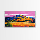 Golden Hills, Sunset Glow, Mountain Scene, Canvas Print, Rustic Home Decor, Nature Lover Gift, Cozy Cabin Art, Autumn Colors