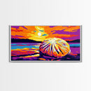 Pumpkin, Sunset, Autumn, Framed Canvas Print, Fall Wall Art, Thanksgiving Home Decor, Seasonal Painting, Warm Colors, Farmhouse Art