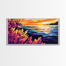 Sunset Reef, Ocean Reflection, Seaside Serenity, Coastal Art, Canvas Print, Dining Room Wall Art, Nautical Home Accent, Relaxing Vibes