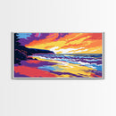Mountain Lake, Sunset View, Scenic Nature, Framed Canvas Print, Wilderness Art, Rustic Home Decor, Fall Landscape, Cabin Wall Art