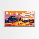 Forest View, Mountain Sunset, Vibrant Wilderness, Nature Wall Art, Cabin Wall Decor, Framed Canvas Print, Rustic Autumn Art