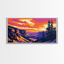 Mountain Valley, Sunset, Scenic Landscape, Framed Canvas Print, Wall Art, Rustic Home, Cabin Vibes, Nature Lovers, Fall Colors