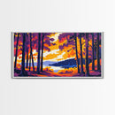 Golden Forest, Autumn Tree Art, Vibrant Nature Scene, Framed Canvas Print, Fall Wall Decor, Rustic Home Aesthetic, Woodland
