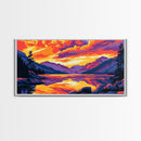 Lake Reflection, Mountain Sunset, Wilderness Art, Canvas Print, Nature Wall Art, Cabin Decor, Rustic Home Artwork, Serene Landscape