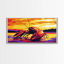 Giant Lobster, Nautical Artwork, Seafood Kitchen Art, Framed Canvas Print, Coastal Wall Decor, Ocean Life Painting, Vibrant Marine Art