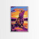 Lizard Art, Desert Reptile, Wildlife Decor, Nature Painting, Southwest Aesthetic, Bold Colors, Living Room, Canvas Print, Exotic Animal