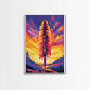 Sacred Feather, Spiritual Symbol, Sunset Backdrop, Native Inspired, Canvas Print, Unique Wall Art, Meaningful Decor, Boho Style