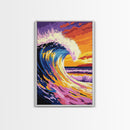 Giant Wave, Ocean Wall Art, Surf Decor, Beach Theme, Canvas Print, Vibrant Seascape, Coastal Home Art, Ocean Lovers Gift