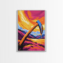 Melting Axe, Surreal Landscape, Framed Canvas Print, Fantasy Art, Dreamlike Painting, Boho Decor, Large Artwork, Unique Wall Art, Gift Idea