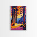 Forest, Golden Path, Autumn Trees, Canvas Print, Fall Landscape Art, Rustic Home Decor, Living Room Wall Art, Vibrant Nature Painting