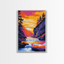 Waterfall View, Majestic Nature Art, Framed Canvas Print, River Landscape, Tranquil Home Decor, Zen Wall Art, Peaceful Living Room Print