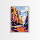 Canyon View, Desert Wall Art, Southwest Decor, Vibrant Landscape Print, Nature Lover Gift, Modern Wall Art, Framed Canvas Print