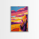 Sunset Blanket, Cozy Art Print, Bohemian Wall Decor, Warm Tones Painting, Relaxing Art, Vibrant Living Room Art, Canvas Print