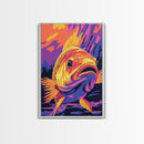 Bold Bass, Fishing Art, Vibrant Wildlife, Angler Decor, Canvas Print, Man Cave Wall Art, Rustic Lake House, Bold Colors, Unique Gift