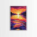 Sunset Lake, Colorful Sky, Tranquil Nature, Canvas Print, Bohemian Wall Art, Rustic Home Decor, Autumn Inspired, Warm Tones