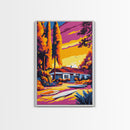 Surfer Paradise, Coastal Sunset, Tropical Art, Canvas Print, Beach Wall Decor, Vibrant Home Aesthetic, Ocean Inspired Painting