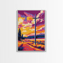 Country Road, Sunset Glow, Rural Landscape, Canvas Print, Fall Aesthetic, Rustic Wall Art, Warm Colors, Nature Painting, Cozy Decor