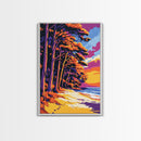 Beach Path, Colorful Coastal Art, Canvas Print, Sunset Landscape Painting, Tropical Wall Decor, Summer Home Art, Relaxing Nature Scene