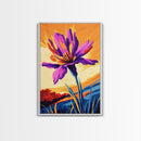 Bold Floral, Purple Blossom, Vibrant Wildflower, Nature Art, Canvas Print, Colorful Flower Painting, Abstract Botanical Art