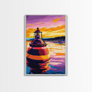 Ocean Buoy, Nautical Decor, Seaside Wall Art, Coastal Painting, Canvas Print, Living Room Wall Art, Beach House Art, Vibrant Watercolor