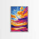 Dramatic Sky Art, Vibrant Sunset Painting, Colorful Landscape Canvas Print, Nature Wall Art, Modern Home Decor, Living Room Wall Art