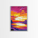 Canyon Sunset Art, Vibrant Nature Painting, Colorful Landscape Canvas Print, Rustic Home Decor, Western Wall Art, Living Room Wall Art
