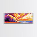 Ocean Wave, Beach Canvas Print, Vibrant Coastal Art, Tropical Wall Art, Framed Canvas Print, Surfing Decor, Colorful Seascape Painting