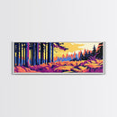 Enchanted Forest, Sunset Glow Painting, Vibrant Woodland Art, Nature Lover Gift, Framed Canvas Print, Living Room Wall Art, Cozy