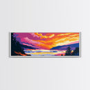 Sunset Clouds, Mountain Lake, Nature Painting, Canvas Print, Boho Wall Decor, Serene Landscape, Warm Color Palette, Fall Vibes
