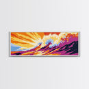 Ocean Wave, Sunset Surf, Coastal Energy, Canvas Print, Beach Wall Art, Bold Seascape, Vibrant Home Decor, Surfing Aesthetic