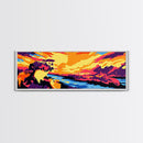 Sunset Cliff, Vibrant Nature Art, Landscape Wall Decor, Framed Canvas Print, Colorful Sunset Painting, Large Wall Art, Gift Idea
