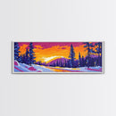 Snowy Forest, Winter Wonderland Art, Holiday Wall Decor, Framed Canvas Print, Vibrant Christmas Artwork, Cabin Aesthetic, Gift Idea