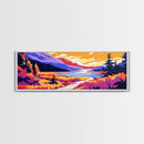 Mountain Valley, Serene Landscape Art, Wilderness Wall Decor, Framed Canvas Print, Tranquil Nature Painting, Large Wall Art, Gift Idea