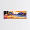Sandy Path, River View, Vibrant Mountain Scene, Fall Nature Decor, Canvas Print, Bedroom Wall Art, Cozy Home Aesthetic