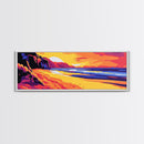 Coastal Sunset, Beach Wall Art, Vibrant Ocean, Boho Style, Serene Seascape, Bedroom Aesthetic, Tropical Vibes, Canvas Print